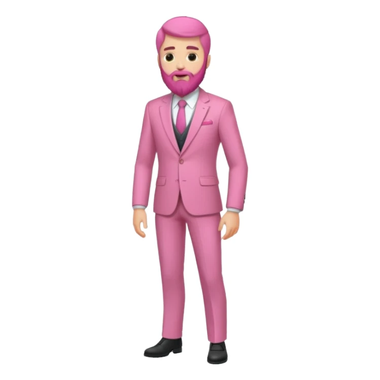 pink bearded man full body sticker