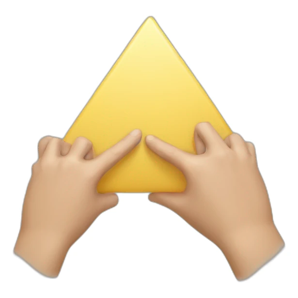 hands doing a triangle between indexes and thumbs sticker