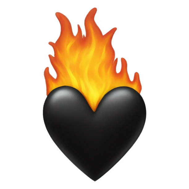 Black Heart in fire sticker