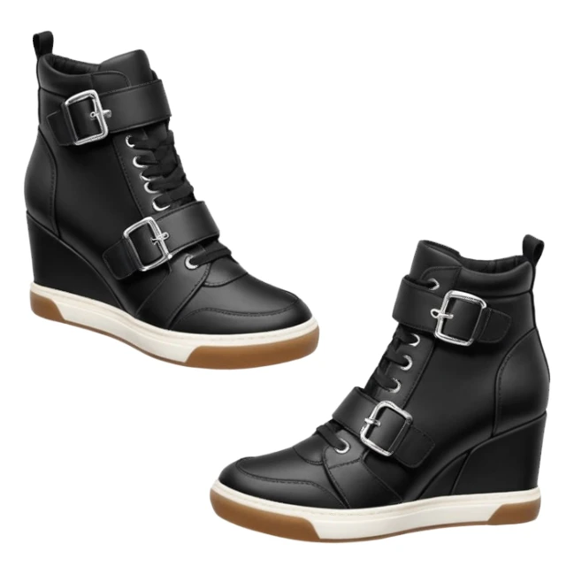 steve madden wedge sneakers hook and loop strap sticker