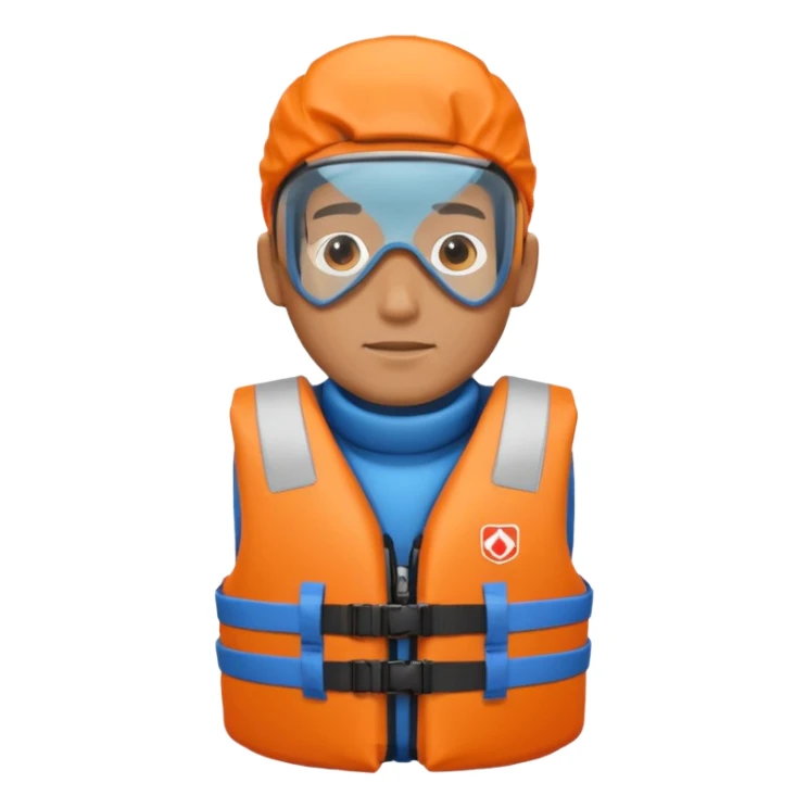 male wearing life jacket sticker