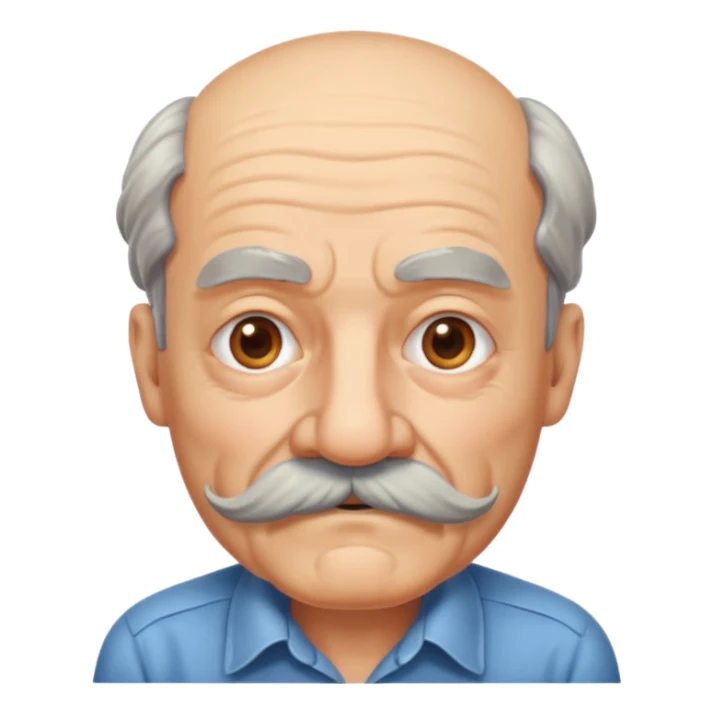 black mustache old man,Big mustache.
negative: Dont use same face style. sticker