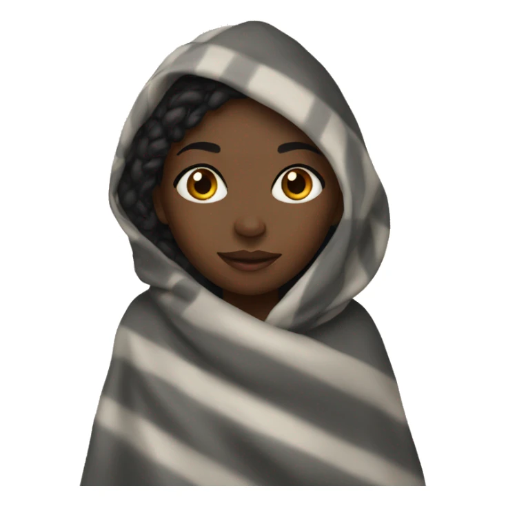 Black girl with a blanket  sticker