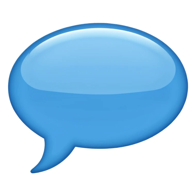 empty blue speech bubble, no text, no face, nothing inside sticker