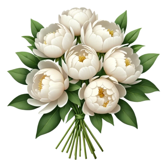 White peonies bouquet  sticker