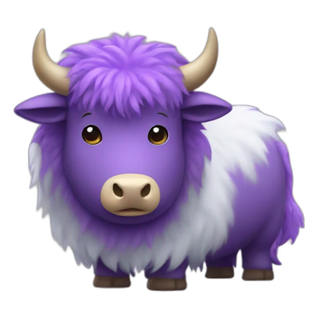 fluffy purple ox sticker