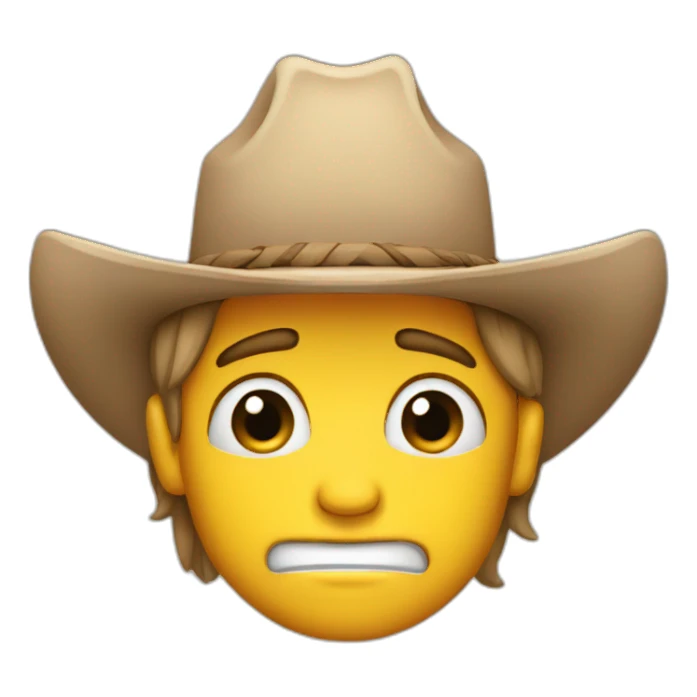 Crying cowboy smile sticker
