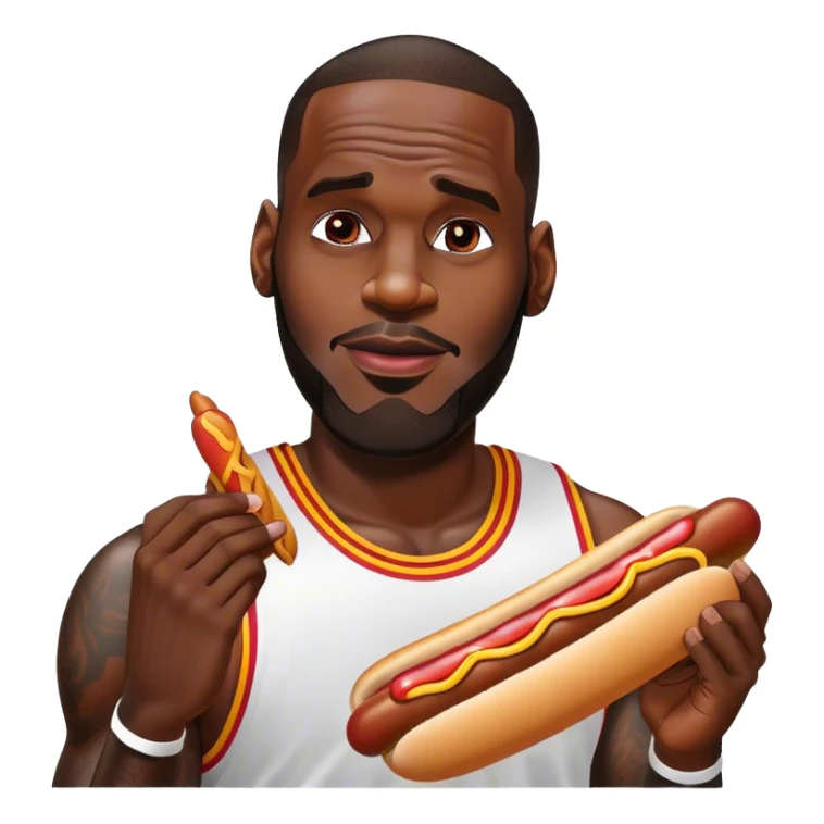 Lebron eating a hot dog sticker