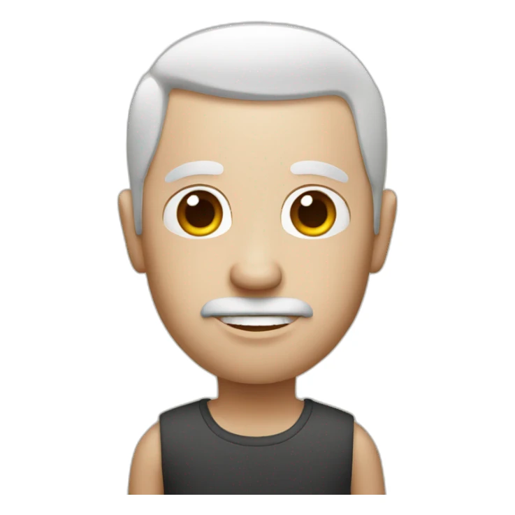 A man with bear and bald sticker