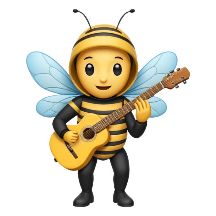 guitar player bee sticker