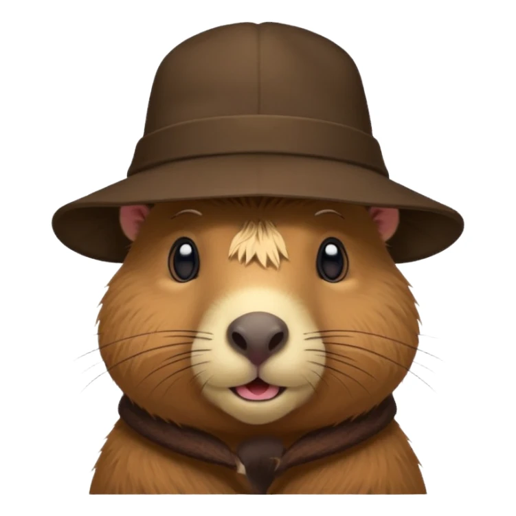 Make me a capybara in a hat sticker