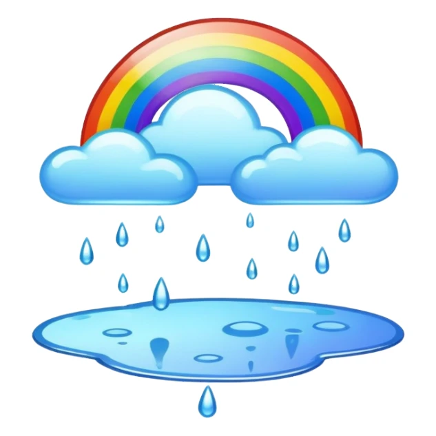 Wet puddle rainbow sticker