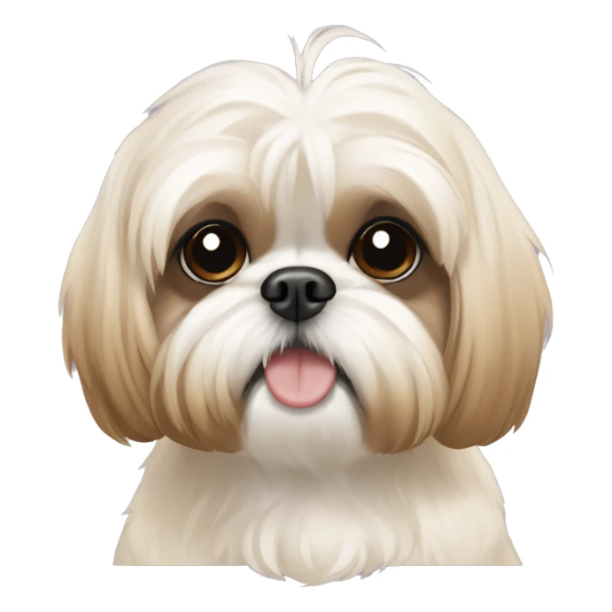 cream shih tzu with brown muzzle laying down sticker
