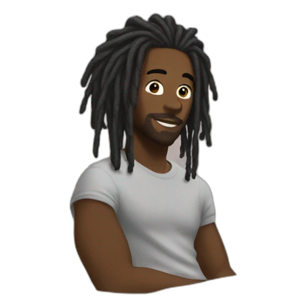Black man dreadlock in a bedroom sticker