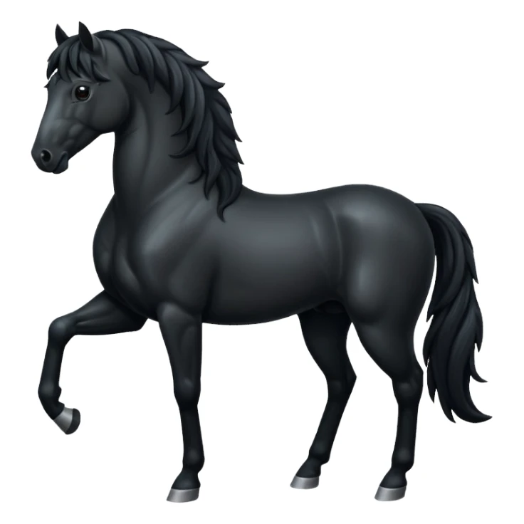 Pony black horse standing sticker