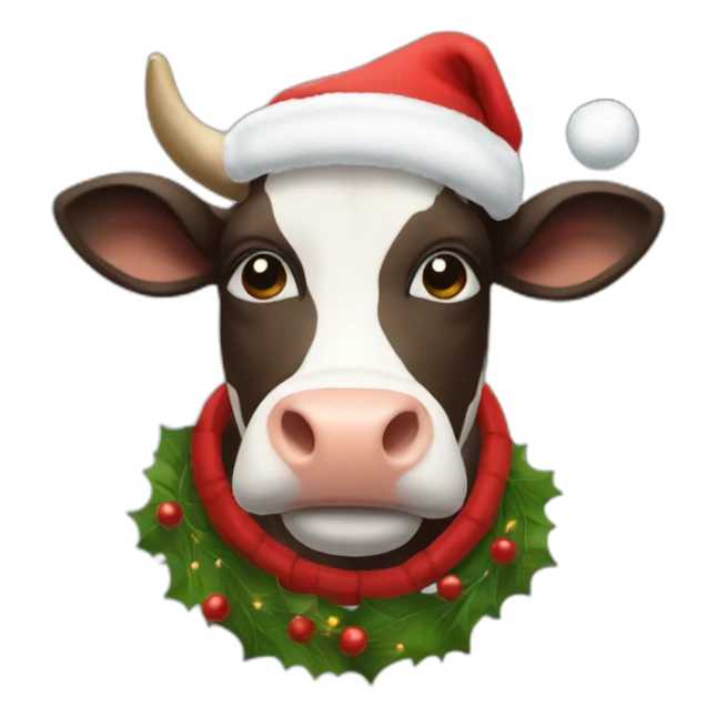 Cow Christmas sticker