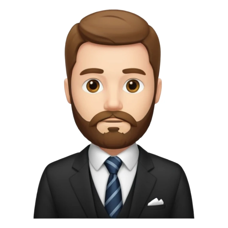 bearded man with long tie sticker