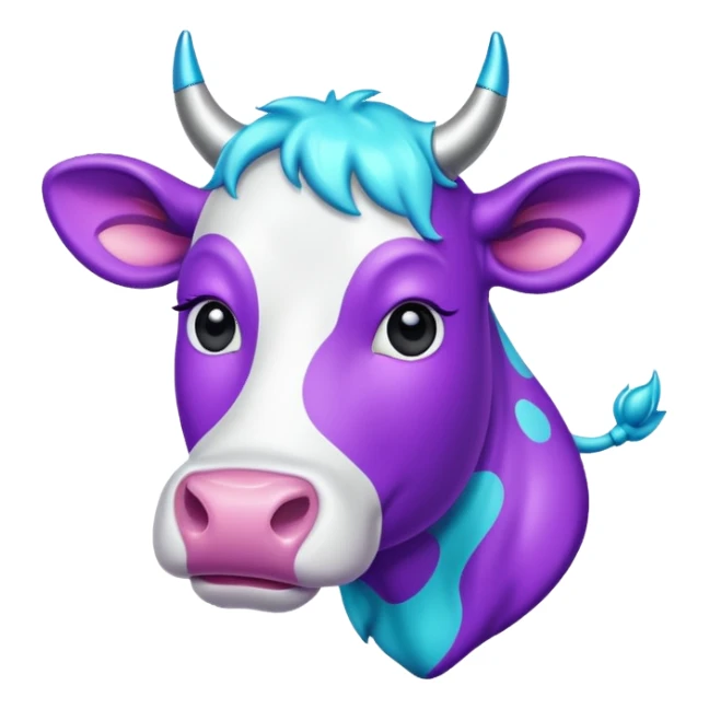 glitter purple and cian vaca sticker