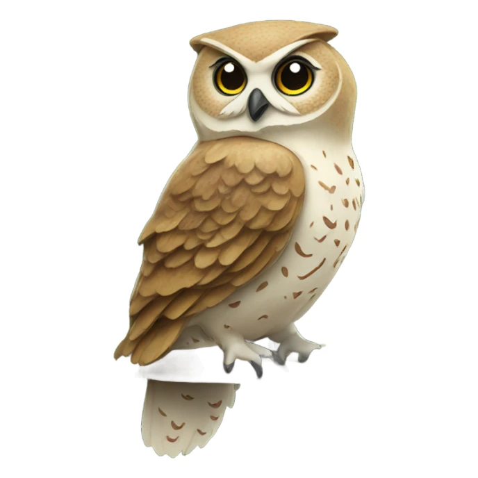 Owl on a Christmas tree sticker