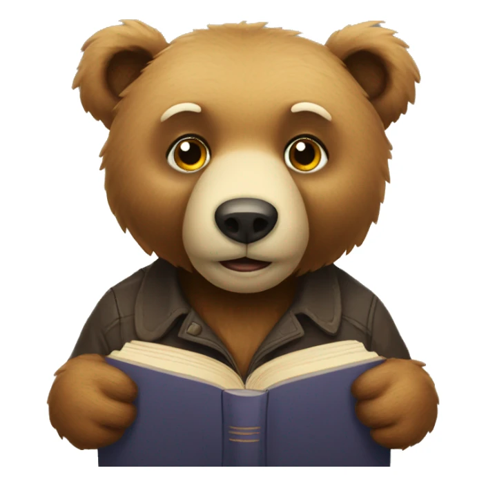 A bear that ready a book sticker