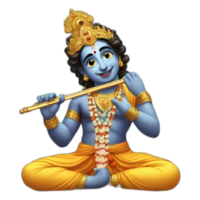 Lord Krishna with flute sticker
