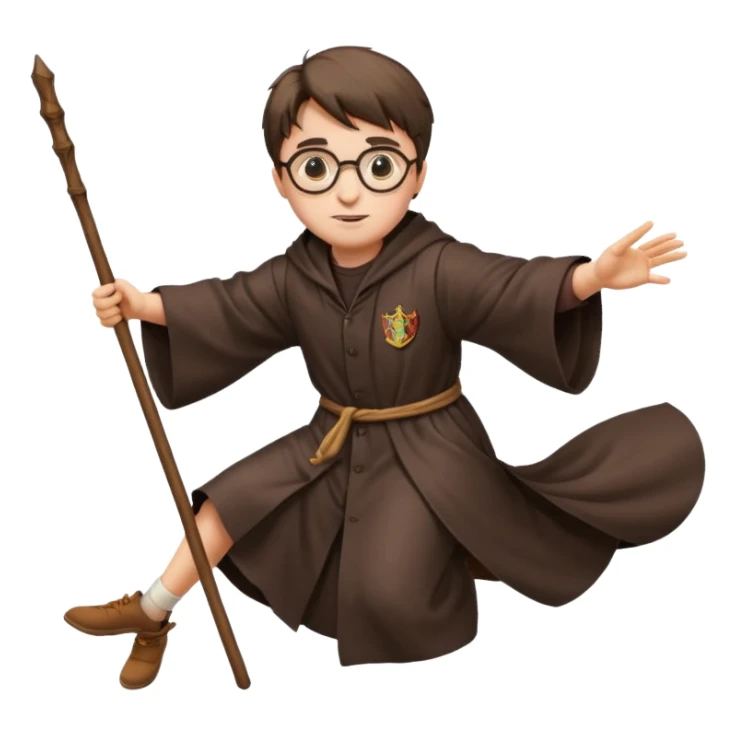 Harry potter flying on a broomstick sticker