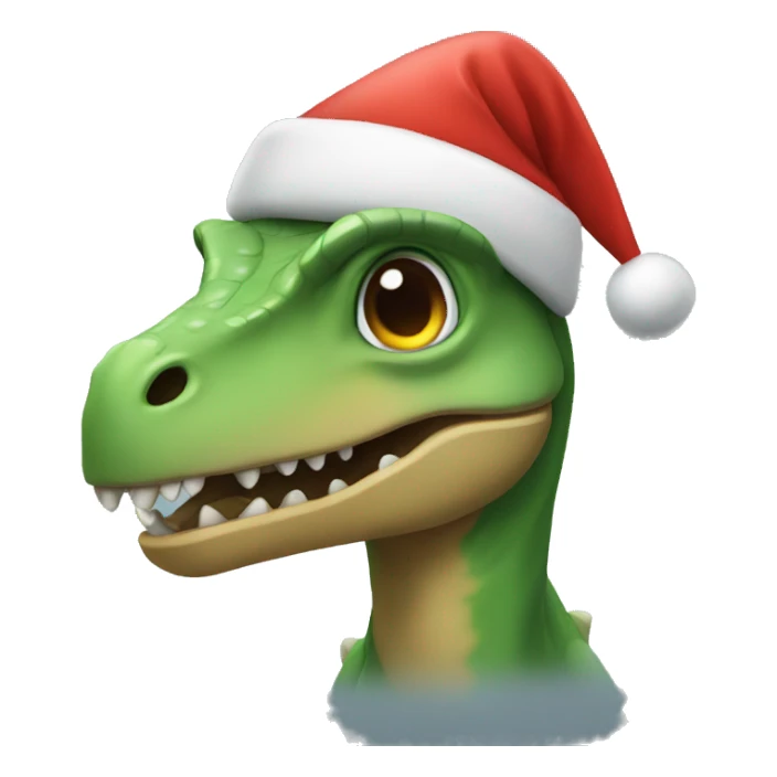 Dinosaur wearing a Christmas hat sticker