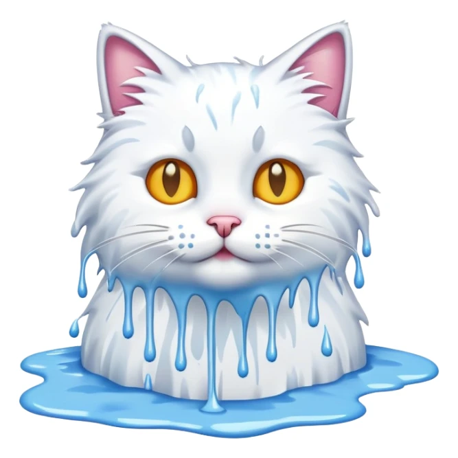 Cat with splashing white dripping paint sticker