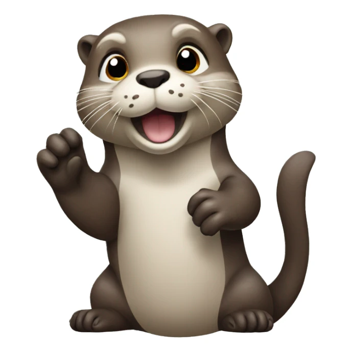 Otter raising its right paw sticker