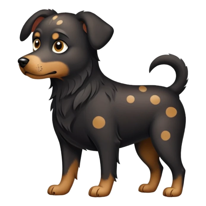 Black dog with coffee color spots sticker