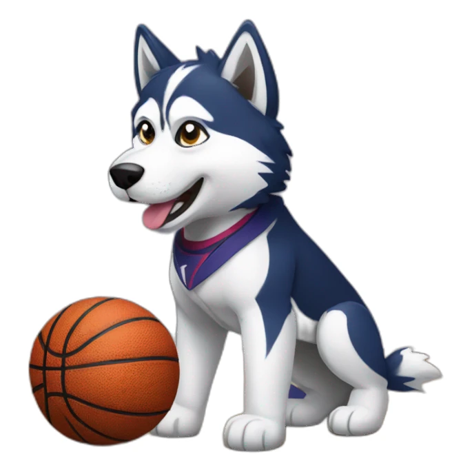 husky basketball sticker