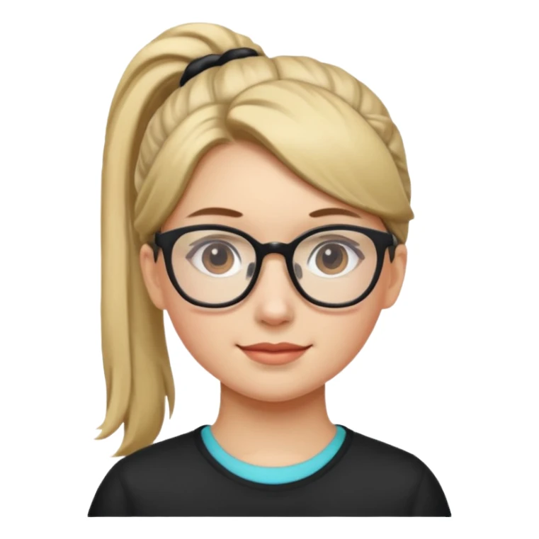 Ponytail Girl with Glasses sticker