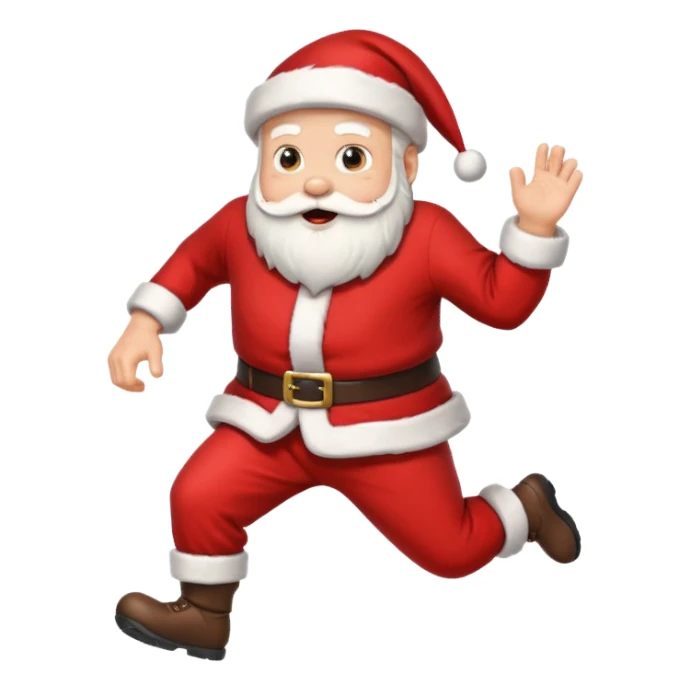 crazy santa running to the right sticker
