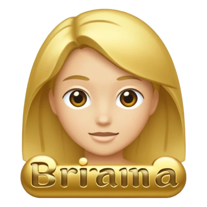 Text saying “Brianna” in gold sticker
