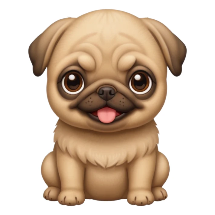 smile pug baby face sticker