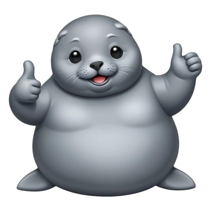 Fat seal giving a thumbs up sticker