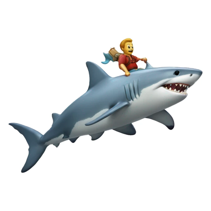 Shark riding a dolphin  sticker