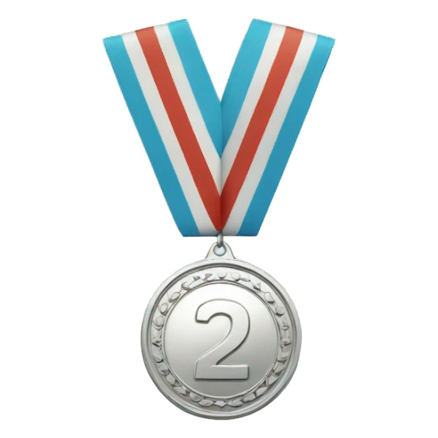 Silver 2nd place medal sticker