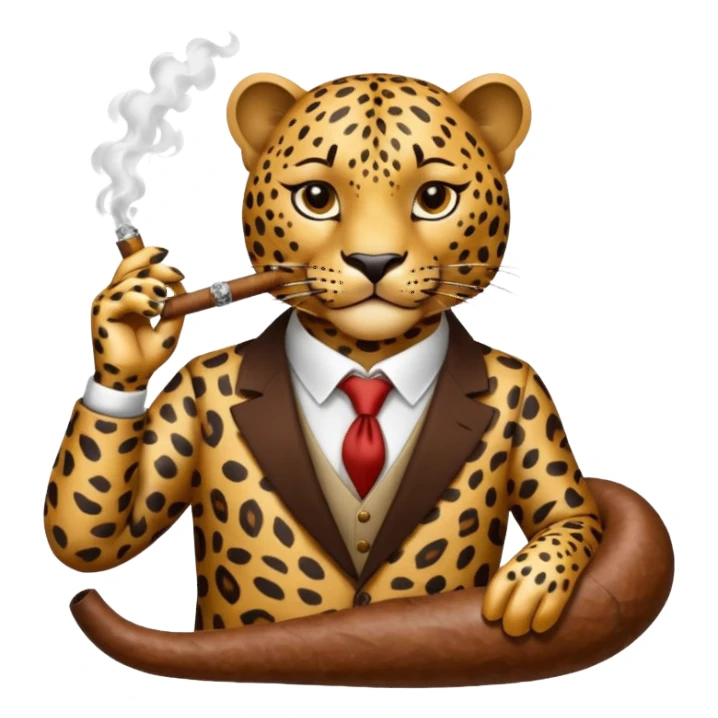 leopardo fumando sticker