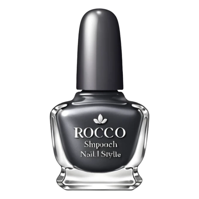 Dark grey metallic rococo style nail polish    sticker