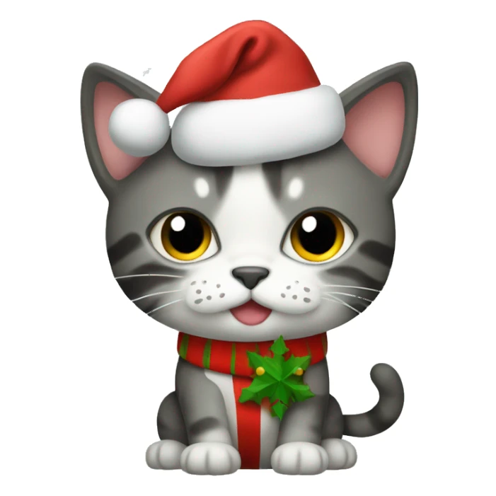 Cat wearing Christmas outfit sticker