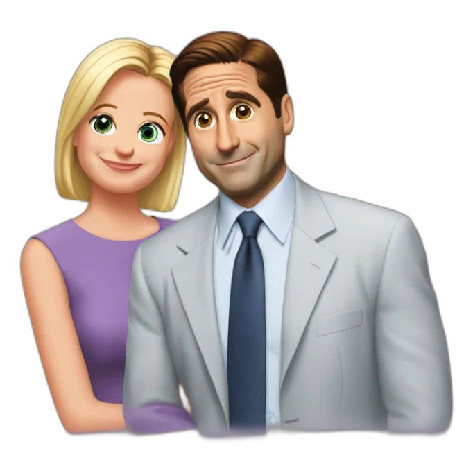 Michael Scott and Holly being goofy sticker