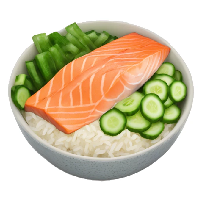 Salmon rice cucumber bowl  sticker