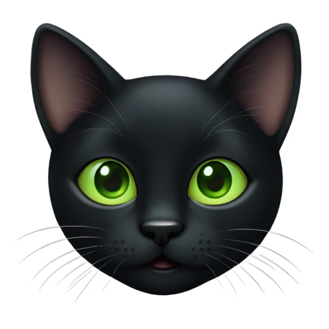Cute Black cat with green eyes sticker