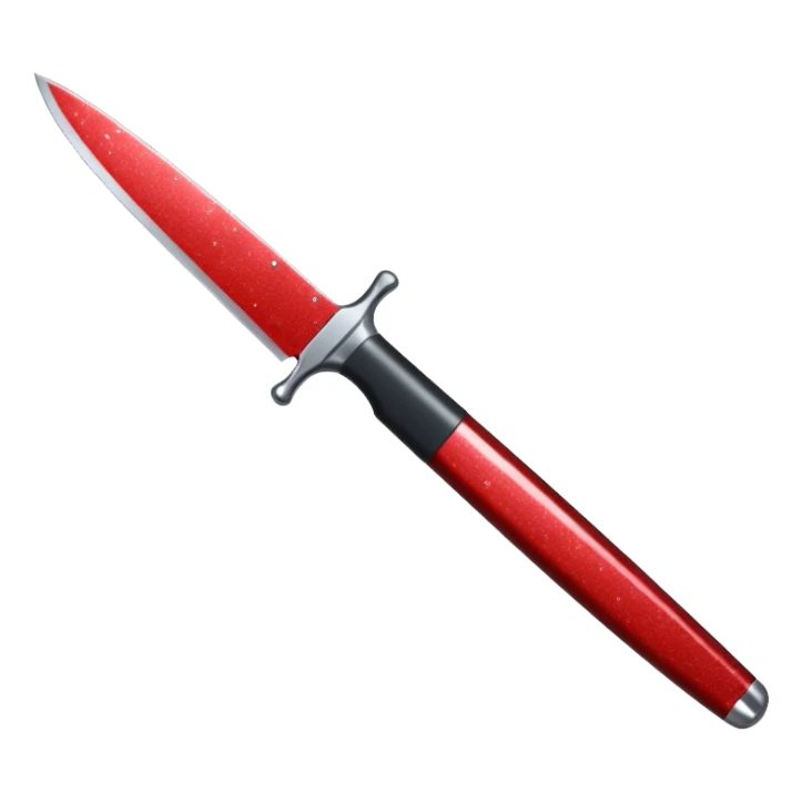 red glitter knife sticker