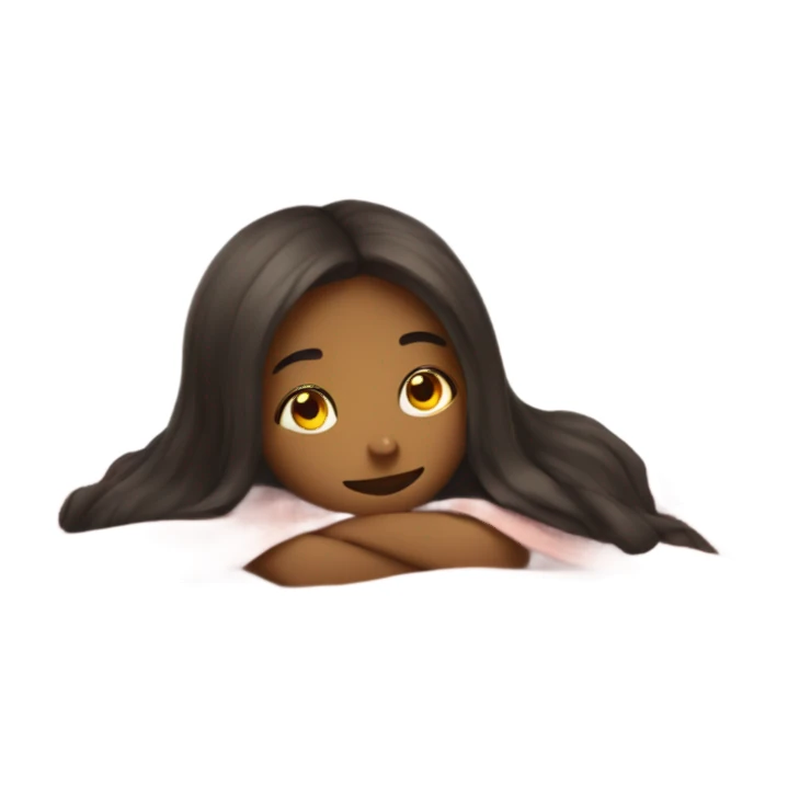 Girl lying under blanket cuddly sticker