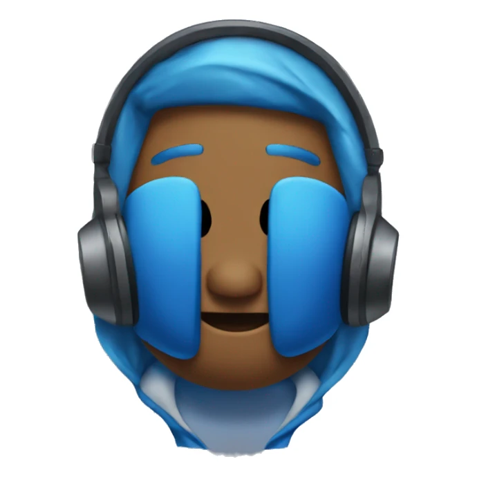 Blue among us wearing headphones  sticker