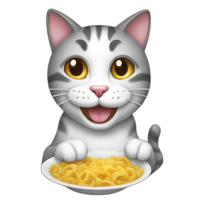 Smile Cat eating smile cat sticker
