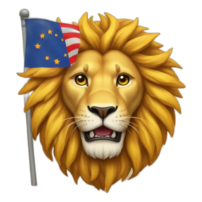 Lion and sun flag sticker
