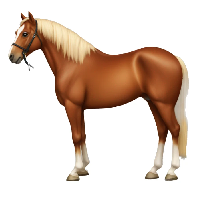 chestnut horse with a blaz sticker